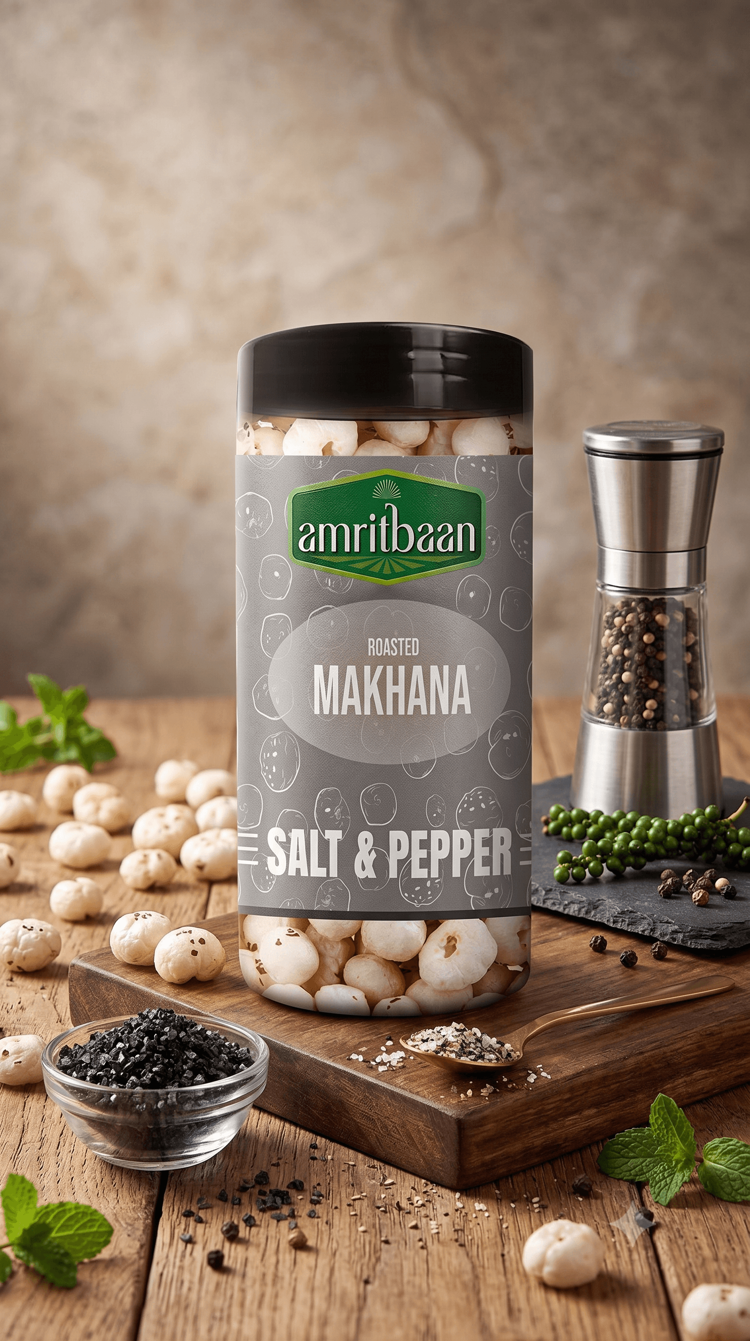 Roasted Makhana – Classic Salt & Pepper